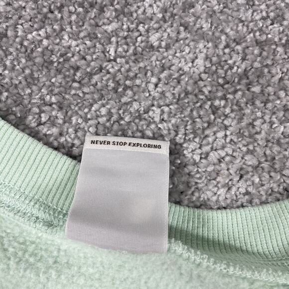 North Face Sweatshirt Womens Medium Fleece Pullover Outdoors Hiking Light Green - Picture 4 of 16